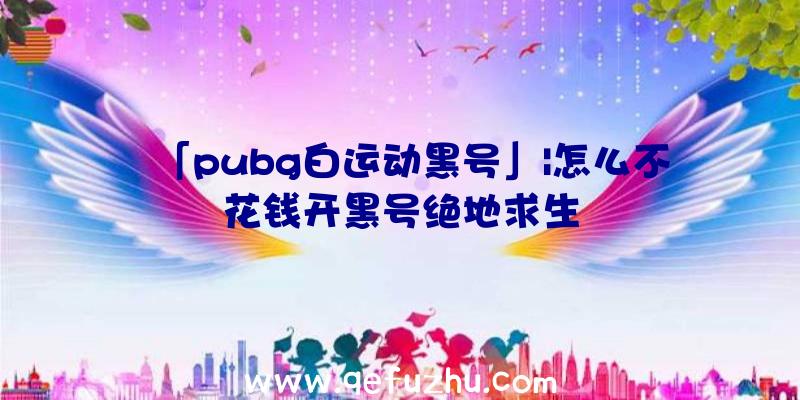 「pubg白运动黑号」|怎么不花钱开黑号绝地求生